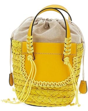 CUBA LAB Habanera Braided Bucket Bag - Amarillo
