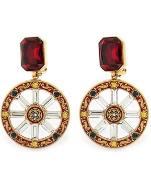 Dolce & Gabbana Ruota Carretto Crystal-Embellished Earrings - Metallic