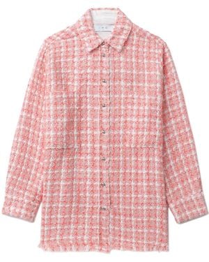 IRO Plaid-Check Tweed Shirt - Pink
