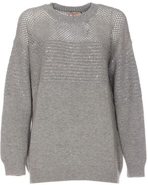 Twinset Maglione Con Paillettes - Grigio