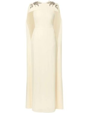 Erdem Abito Da Sera Con Mantella - Bianco