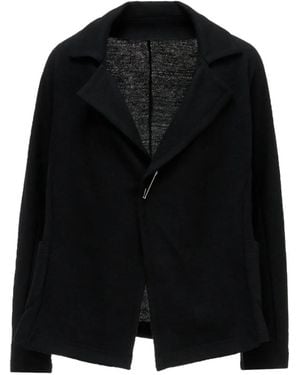 Yohji Yamamoto Safety-Pin Notched-Lapel Blazer - Black