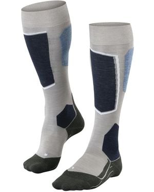 FALKE Geometric-Pattern Ski Socks - Blue