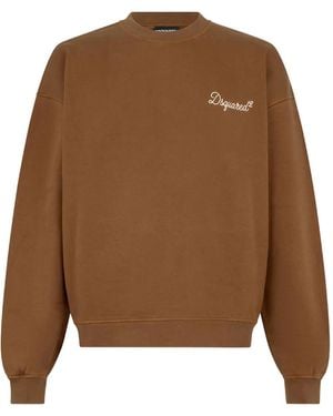 DSquared² D2 Signature Crew-Neck Sweatshirt - Brown