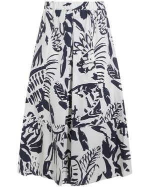 Antonelli Falda Con Estampado Floral - Blanco