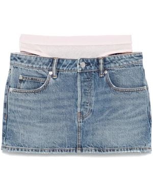 Alexander Wang Detachable-underwear Skirt - Women's - Polyamide/elastane/cotton - Blue