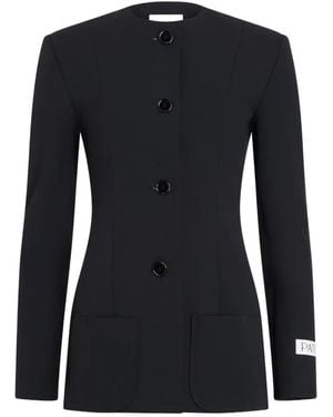 Patou Collarless Fitted Jacket - Black