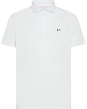Sun 68 Logo-Embroidered Polo Shirt - White