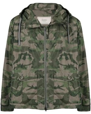 Herno Camouflage-print Hooded Jacket - Green