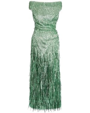 Erdem Sequin-Embroidered Midi Dress - Green