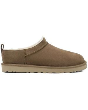 UGG Shearling-Lined Slip-On Shoes - Brown