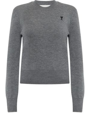 Ami Paris Langärmeliger Pullover - Grau