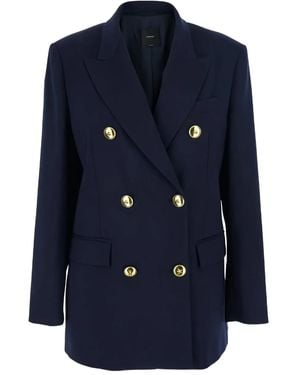 Pinko New Guinea Double-Breasted Blazer - Blue