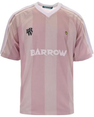 Barrow Striped Logo-Print T-Shirt - Pink