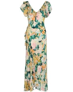 RIXO London Meadow Floral-Print Midi Dress - Green