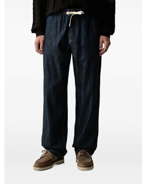 ARMANI EXCHANGE Jean À Logo Brodé Et Lien De Resserrage - Black
