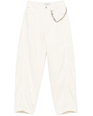 ERMANNO FIRENZE Crystal-Embellished Chain-Link Pants - White