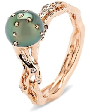 Bibi Van Der Velden Jellyfish Tahitian Pearl And Diamond Ring - Metallic