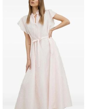 Samsøe & Samsøe Tie-Neck Belted Midi Dress - Pink
