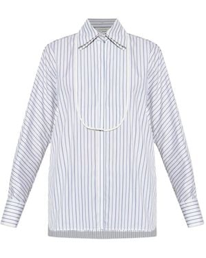 Lanvin Striped Collared Shirt - White