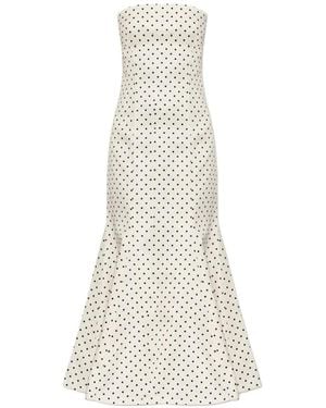 ROTATE BIRGER CHRISTENSEN Robe-Bustier Mi-Longue À Pois - White