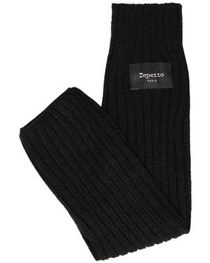 Repetto Ribbed Logo-Patch Legwarmers - Black
