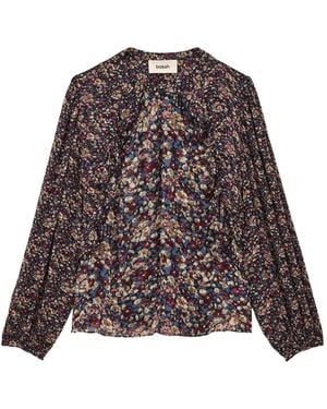 Ba&sh Kross Floral-Print Ruffled Blouse - Brown