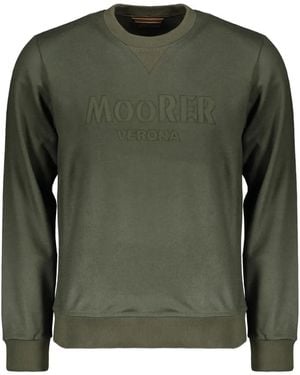 Moorer Felpa Girocollo Con Logo Ricamato - Verde