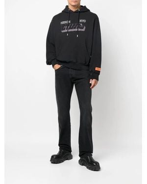 Heron Preston Graphic-Print Jersey Hoodie - Black