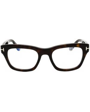 Tom Ford Tortoiseshell-Effect Rectangle-Frame Glasses - Black
