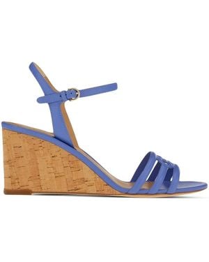 Ferragamo Ferragamo Gancini 70Mm Wedge Sandals - Blue