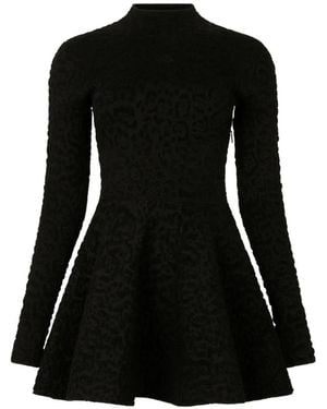 Roberto Cavalli Vestido Corto De Manga Larga - Negro