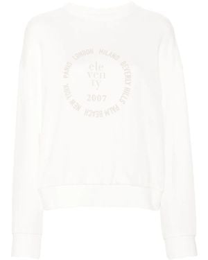 Eleventy Sudadera Con Logo Estampado - Blanco