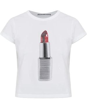 Alexander Wang Lip-Stick-Print T-Shirt - White