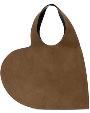 Coperni Large Double Heart Leather Tote Bag - Brown