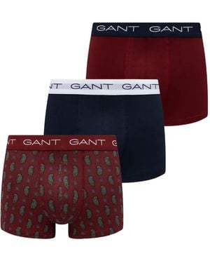 GANT Paisley-Print Logo-Waistband Boxers (Set Of Three) - Red