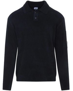 C.P. Company Ribbed Polo Shirt - Blue