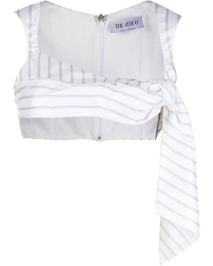 The Attico Knot-detail Cropped Top - White