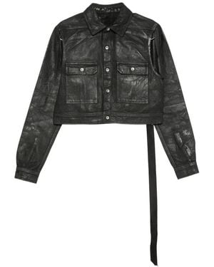 Rick Owens Cropped-Jacke Mit Cape-Ärmeln - Schwarz