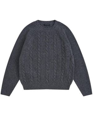 Gosha Rubchinskiy Cable-Knit Flecked Jumper - Blue