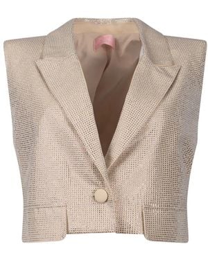 Twentyfourhaitch Collared Single-Breasted Jacket - Natural