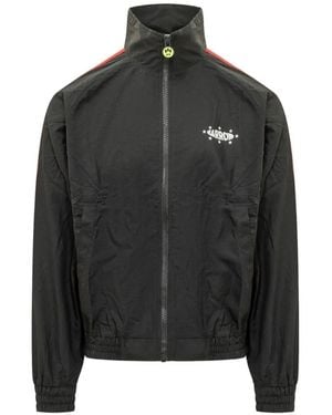 Barrow Logo-Print Side-Stripe Sport Jacket - Black