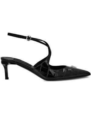 Philipp Plein Crossing Crocco-Print Pumps - Black