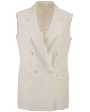 Tagliatore Gilet Met Dubbele Rij Knopen - Wit