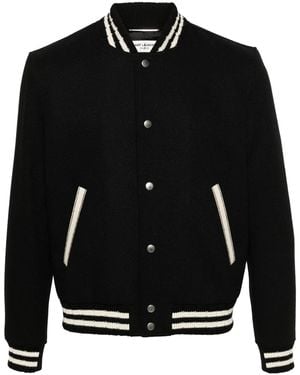Saint Laurent Teddy Varsity Jacket - Black
