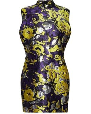 MSGM Brushstroke Kleid mit Blumen-Print - Schwarz