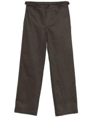 Amaranto Pantalones Rectos Con Hebilla - Gris