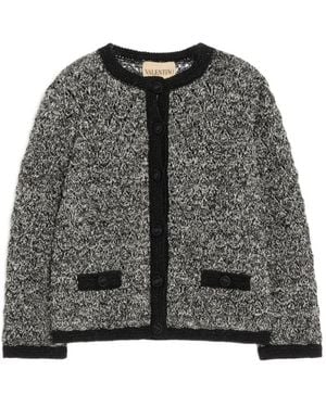 Valentino Garavani Linen And Lurex Knitted Jacket - Grey