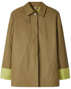 Paul Smith Throat-Latch Contrast-Cuff Jacket - Green