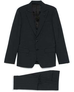 Lardini Brooch-Detail Suit - Black